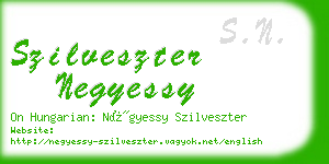 szilveszter negyessy business card